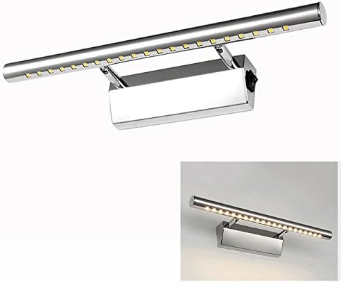 Mirror Front Light Jentinsun 5W LED Modern Waterproof Anti-fog Bathroom Vanity Wall Mounted Sconces Lamp Stainless Steel Fixture Lighting for Make-up Bedroom Cabinet (Warm White)(Have Switch)