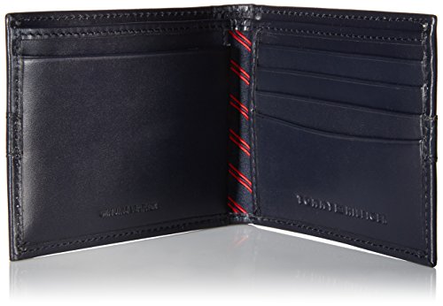 Tommy Hilfiger Men's Ranger Leather Passcase Wallet with Removable Card Holder,Navy,One Size
