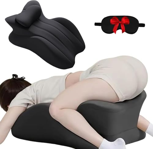 Vireon Sweet Spot Pillow, 27° Angle Perfect Position Couples Pillow, Wedge Memory Foam Butt Cushion, Provides Waist and Neck Support, for All Postures (Black)