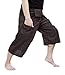 Thai Fisherman Pants Yoga Trousers Free Size 3/4, Dark Brown, Size No Size