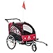 Aosom Elite 360 Swivel Bike Trailer for Kids Double Child Two-Wheel Bicycle Cargo Trailer with 2 Security Harnesses, Red