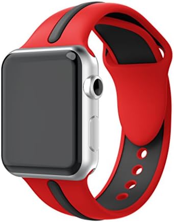 YASPARK Compatible Apple Watch Band 38mm/42mm, 40mm/44mm, Soft Silicone Strap Adjustable Replacement iWatch Bands for Apple Watch Sport, Series 4/3/2/1 (Large Size)