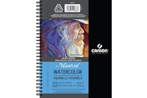 Canson Artist Series Watercolor Paper, Wirebound Pad, 5.5x8.5 inches, 20 Sheets (140lb/300g) - Artist Paper for Adults and Students - Watercolors, Mixed Media, Markers and Art Journaling