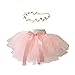 BBVESTIDO Baby Girls Pink Tutu Skirt with Gold Headband for 1 Year Birthday (0-12 months)