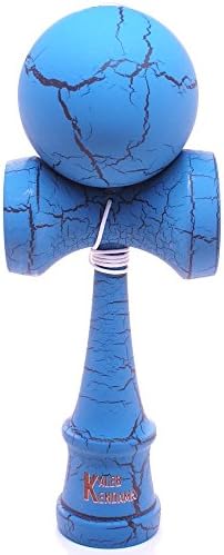 Blue & Black Full Cracked Kendama And Extra String