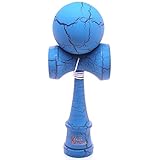 Blue & Black Full Cracked Kendama And Extra String
