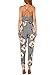 Glamaker Women's Strap V Neck Floral Jumpsuit Backless with Long Pants Gray