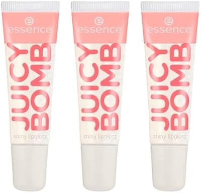 essence JUICY BOMB shiny lipgloss, Nr. 101, Transparent, glänzend, strahlend frisch, schimmernd, vegan, ohne Alkohol, ohne Parabene, ohne Mikroplastikpartikel, 3er Pack (3x10ml)
