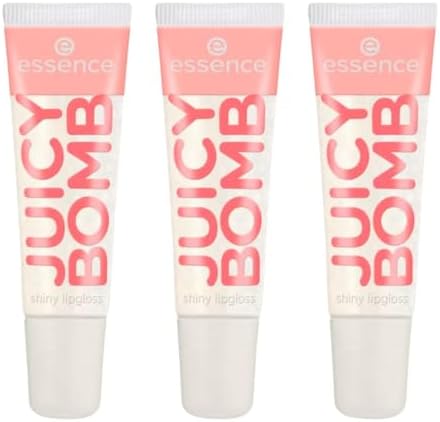 essence JUICY BOMB shiny lipgloss, Nr. 101, Transparent, glänzend, strahlend frisch, schimmernd, vegan, ohne Alkohol, ohne Parabene, ohne Mikroplastikpartikel, 3er Pack (3x10ml)