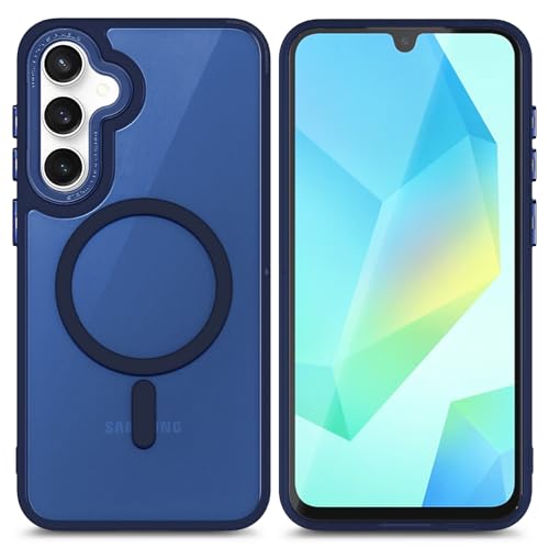 YZB Magnetic for Samsung Galaxy A16-5G Phone Case, Blue | Compatible with MagSafe | Translucent Matte Scratch-Resistant Back | Military-Grade Shockproof Protection