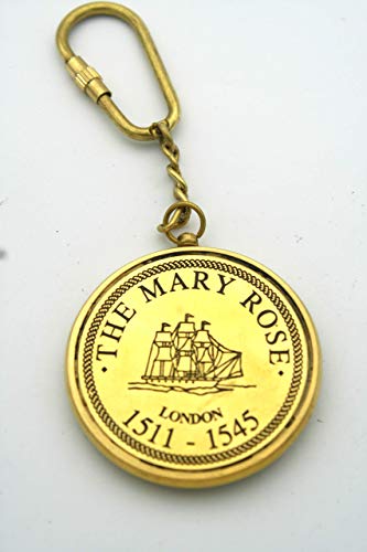 image for Delhi Arts Vintage brass 100 years calendar key ring perpetual calenda