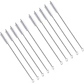 WAF Straw Brush, Washing Brushes Tool Nylon Skinny Pipe Tube Cleaner 173mm x5mm Set of 10