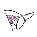 GIRLADY Rhinestone Lingerie for Women Men Sex Play G-String Thong Sexy Open Crotch Panty Black/Rose
