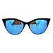 SA106 Womens High Point Squared Half Rim Look Cat Eye Sunglasses Black Blue