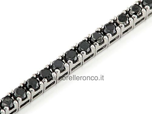 Tennis Armband In 18 Kt Weissgold Mit Schwarzen Diamanten Amazon De Schmuck