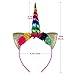Halloween Unicorn Horn Ears Headband - Rainbow with Flowers Headpiece Cosplay Costume Accessory