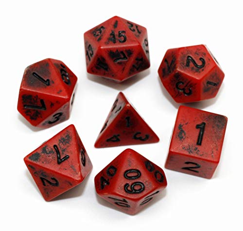 HD Dice DND RPG Red Retro Dice Set Fit Dungeons and Dragons(D&D) Pathfinder Role Playing Games Ancient Acrylic Dice - Thumbnail 5