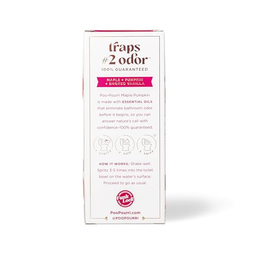 POO-POURRI BEFORE-YOU-GO TOILET SPRAY, MAPLE PUMPKIN, 2 FL OZ – MAPLE, PUMPKIN AND SMOKED VANILLA