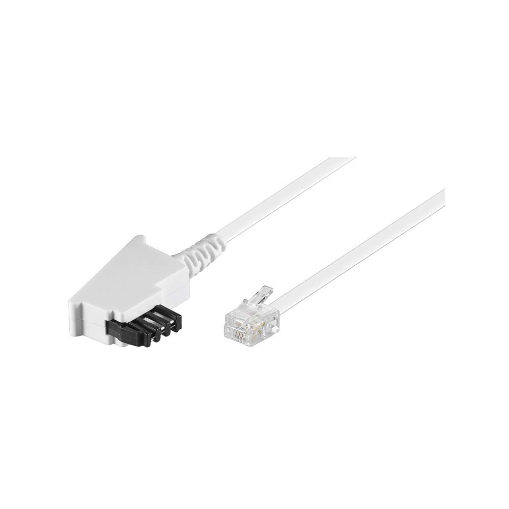 Goobay 68540 TAE-F Cable, Universal Pin Out, White, 6m Length