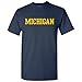 UGP Campus Apparel AS1001 - Michigan Wolverines Basic Block - Sports Team T Shirt - Medium - Navy