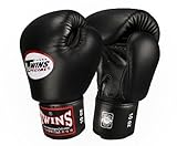 Twins Special Boxing Gloves Velcro (Black) (14 ounce)