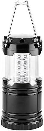 Portable LED Camping Lantern Collapsible Lamp Bulb Ultra Bright Multi Purpose 30LED Lantern Light for Hiking,Emergencies,Hurricanes,Outages,Storms,Camping,Fishing,Garage(AA Batteries)-Black