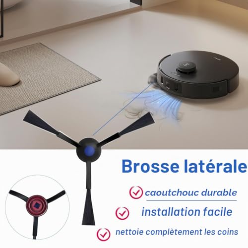 SpeHiate Accessories for ECOVACS DEEBOT T30 Omni/ T30 Pro Omni Robot Vacuum Cleaner, Replacement Part with 1 Main Brush, 4 HEPA Filters, 6 Mops, 4 Dust Bags, 4 Side Brushes