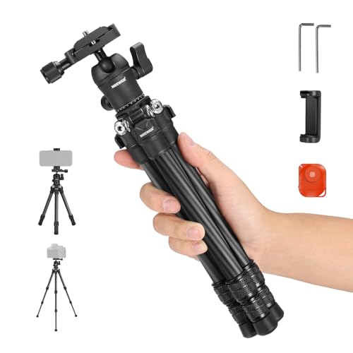 NEEWER TP09 Carbon Fiber Mini Stativ, 20“ Tischstativ mit 360° Kugelkopf