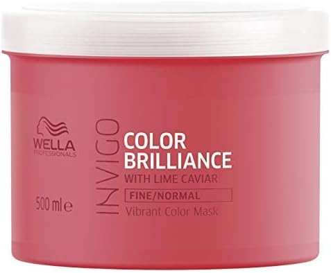 Wella Invigo Colour Brilliance Mask with Lime Caviar for Fine Hair 0.5504 kg, Shampoo 250ml, Conditioner 200ml