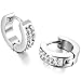 INBLUE Men's Stainless Steel Stud Hoop huggie Earrings CZ Silver Gold Tone Black