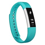 Teslasz Fitness Tracker, Sleep Monitor Calorie Counter Pedometer Sport Activity Tracker for Android and IOS Smart Phone,Silver/Teal