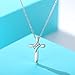Cross Necklace for Women Girl, Rhodium Plated Three Cubic Zirconia Stone Cross Pendant Necklace Christian Religious Jewelry, 18