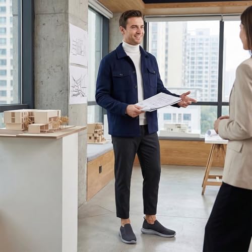konhill Men's Breathable Mesh Sneakers - Ultra Comfortable and Lightweight with Flexible Sole for Continuous Daily