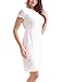 HOSBY Women White Summer Short Sleeve Scoop Neck Lace Dress Small