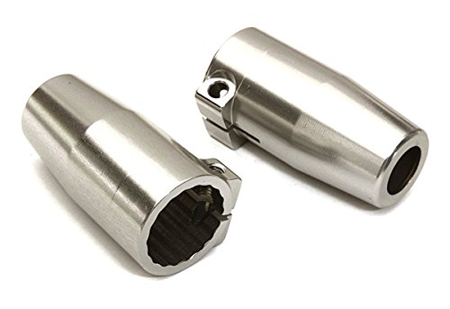 Integy RC Model Hop-ups C27156SILVER Billet Machined Alloy Rear Axle Lockout (2) for Axial 1/10 SCX10 II (#90046-47)
