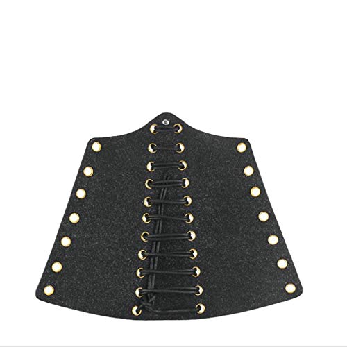 PU Leather Archery Bow Target Arm Guard Forearm Bracelet Armguard Protector Black - Thumbnail 3