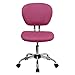 Flash Furniture Beverly Mid-Back Pink Mesh Padded Swivel Task Office Chair with Chrome Base