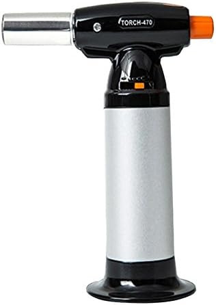 Kitchen Micro Chef Torch For Creme Brulee,Hoogllkon Culinary Blow Food Torch Lighter With Butane Refillable Flame Adjustable Safety Lock,Hand Torch For CrèMe BrûLéE DIY Dessert soldering