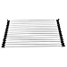 YKL Over The Sink Multi-Purpose Roll-Up Dish Drying Rack, Stainless Steel and Silicon Foldable Kitchen Sink Rack, Silver&Black