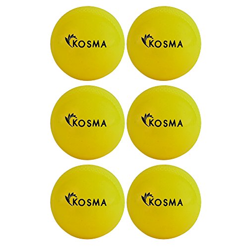 Kosma Set of 6 Wind Ball Cricket Ball | Soft Training Balls | Sports & Outdoors (Yellow) - Thumbnail 3