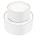 YIROCK GenericABCDEFG 100 Pieces Rose Gold Plastic Plates,HabiLife White Party Plates, Disposable Plastic Plates 50 Dinner Plates 10.2 inch and 50 Salad/Dessert Plates 7.5inch
