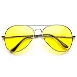 zeroUV - Classic Metal Frame Yellow Tinted Night Driving Aviator Sunglasses