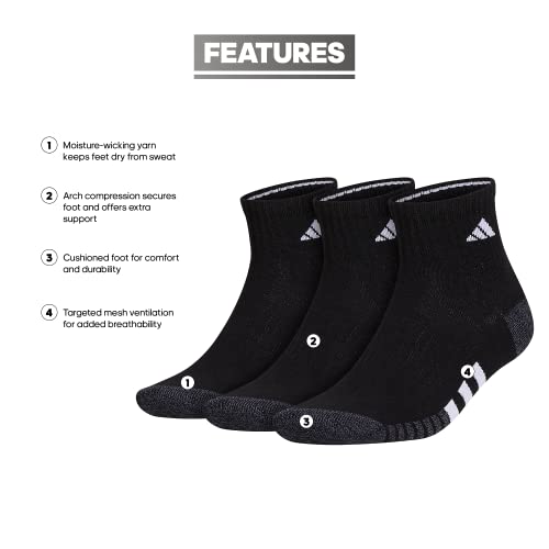adidas Men's Cushioned Quarter Socks (3Pair) Pricepulse