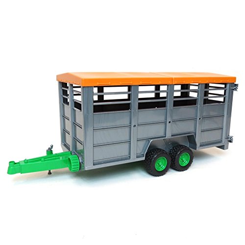 Bruder Livestock Trailer Vehicle with 1 Cow, Brown/Black, One Size