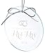 Mr and Mrs Wedding Ornament 2020 - Elegant Design Etched on Jade Crystal (3 Inches) in Black Box - Our First Year Together, Just Married Newlywed