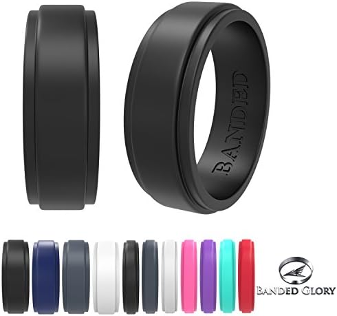 Silicone Wedding Rings Wedding Bands All Sizes for Active Men and Women, Fitness, Engineers, Sports, Weightlifting | Comfortable Fit, Skin Safe, Non-Toxic Soft Rubber Wedding Rings