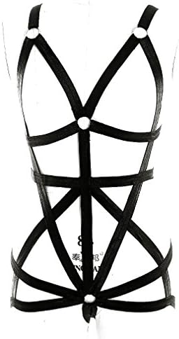 Full Body Harness Lingerie Set Strap Bra Hollow Belt Gothic Plus Size
