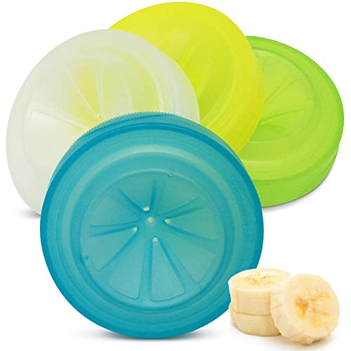 Masontops Trap Caps - Reusable Indoor/Outdoor Fruit Fly Trap Catching Lids - 4 Pack