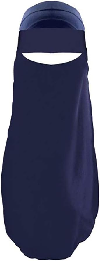 Oce180anYLV Women Solid Color Arab Muslim Hijab Niqab Veils Islamic Face Mask Scarf Shawl Bandanas Hat Balaclavas Dark Blue