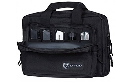 Drago Gear Double Pistol Case, Black, 12.5" x 9.5" x 4.5"